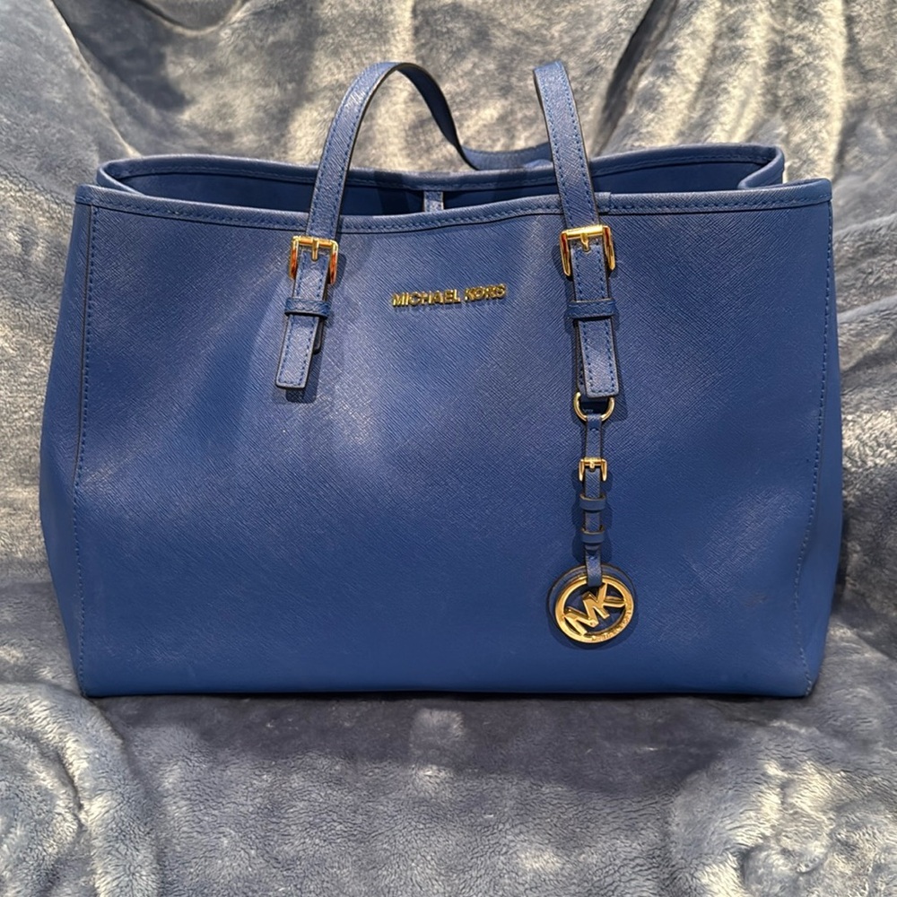 Gently Used Michael Kors bright blue Large Purse